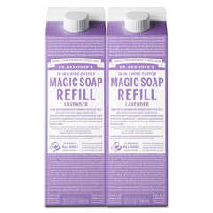 Dr. Bronner's Lavande, recharge-liquide 32oz, pratique pour corps et linge.