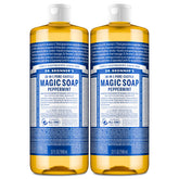 Dr. Bronner’s Pure-Castile Menthe, bouteille 1L, nettoyage quotidien en douceur.