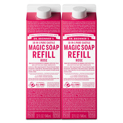 Dr. Bronner’s Rose: recharge bouteille savon liquide, parfum rose