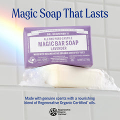 Dr. Bronner’s barre lavande, usage visage, corps et cheveux doux
