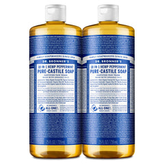 Dr. Bronner's Pure-Castile Menthe, bouteille prête pour usage quotidien visage et corps.