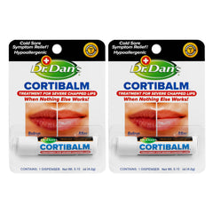 Dr. Dan's Cortibalm 2-pack, boîte pratique pour lèvres sèches et gercées.