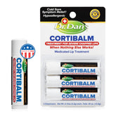 Dr. Dan's Cortibalm 3-pack box front showing packaging and branding.