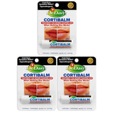 Dr. Dan's Cortibalm packaging shows portable lip care for on-the-go hydration