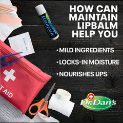 Dr. Dan's Maintain application lèvres, texture lisse et agréable
