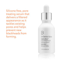 Dr. Dennis Gross Alpha Beta Serum, vue des pores affinés et de l'éclat.