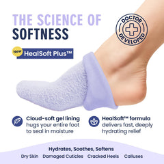 Gros plan talons secs avec chaussettes gel Dr. Frederick's Original
