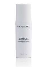 Dr. Grace Ultimate sérum rétinol, bouteille en vedette, éclat potentiel du teint.