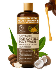 Savon Castile Dr. Jacobs Naturals en bouteille, hydratant et doux.