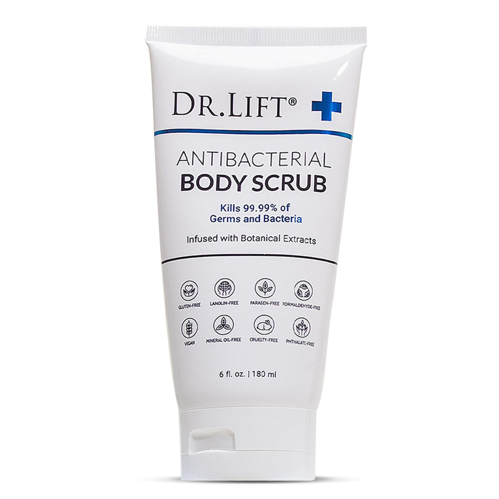 Dr. Lift gommage corps antibacterien, bouteille lavande, expérience apaisante et rafraichissante