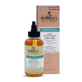 Dr. Miracle's Gro Oil bouteille montrant l'hydratation légère pour cheveux sains.