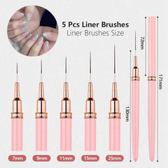 Dr.nail pinceaux ligne professionnels, précision parfaite pour détails fins.