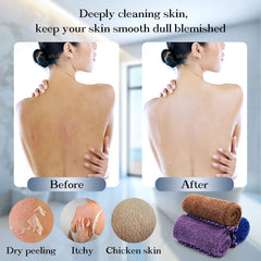 Dr.Pedi éponge réseau africaine avec poignée violette, exfoliation confortable.