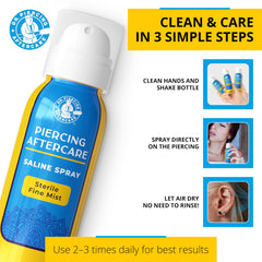 Dr. Piercing Aftercare application ciblée sur le site de piercing.