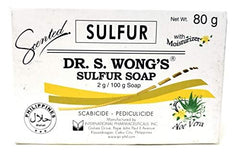 Savon au soufre Dr. S. Wong, pack triple 80 g, pratique et polyvalent pour la peau.