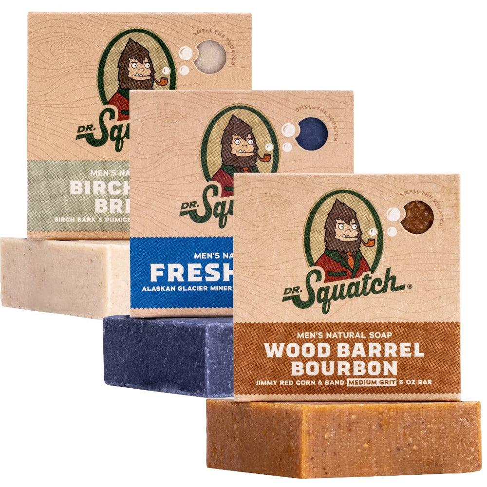 Dr. Squatch Birchwood Breeze : savon solide naturel pour une douche rafraîchissante.