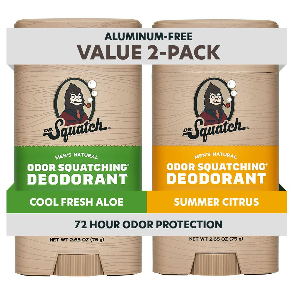 Dr. Squatch Déodorant homme – pack deux bâtons pour une fraîcheur durable.