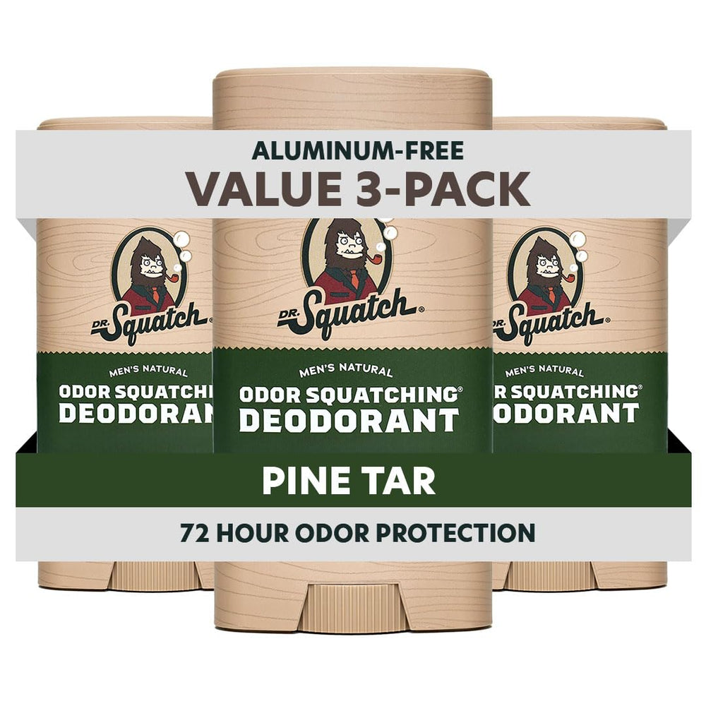Dr. Squatch Déodorant Homme Stick 75 g Pine Tar, fraîcheur durable et parfum boisé.
