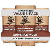 Dr. Squatch déodorant naturel masculin Maverick Musk en baton, protection longue durée.