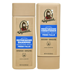 Dr. Squatch Fresh Falls shampoing en bouteille nettoie en douceur les cheveux.