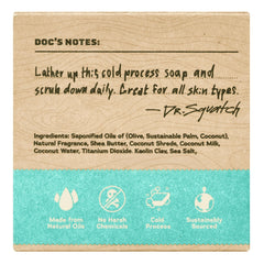 Dr. Squatch Savon Coco Castaway: mousse dense pour un lavage efficace et agréable.