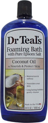 Dr Teal's bain coco, mousse luxueuse pour créer une ambiance bien-être à domicile.