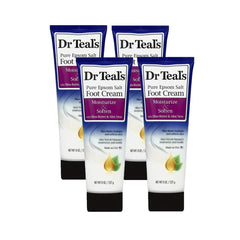 Dr Teal's crème pieds beurre karité coffret 4 bouteilles 8oz, hydratation