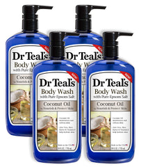 Dr Teal's gel douche coco, ensemble de 4 bouteilles, hydratant et nourrissant