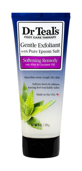 Dr Teal's Gentle Exfoliant Pieds, bouteille-6oz : exfoliation douce pour une peau lisse.