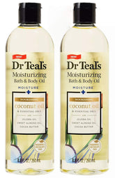 Dr Teal's Huile Bain Coco: deux flacons visibles pour hydratation après douche