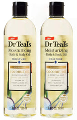 Dr Teal's Huile Bain Coco: deux flacons visibles pour hydratation après douche