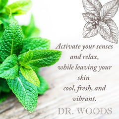 Goutte menthe huile olive Dr. Woods, hydratante et rafraîchissante pour la peau.