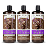 Dr. Woods Savon noir africain en bouteille, hydratant et revitalisant pour visage et corps.