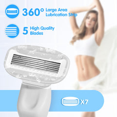 DreamGenius rasoir femme équipé de 5 lames pour une peau lisse et confortable