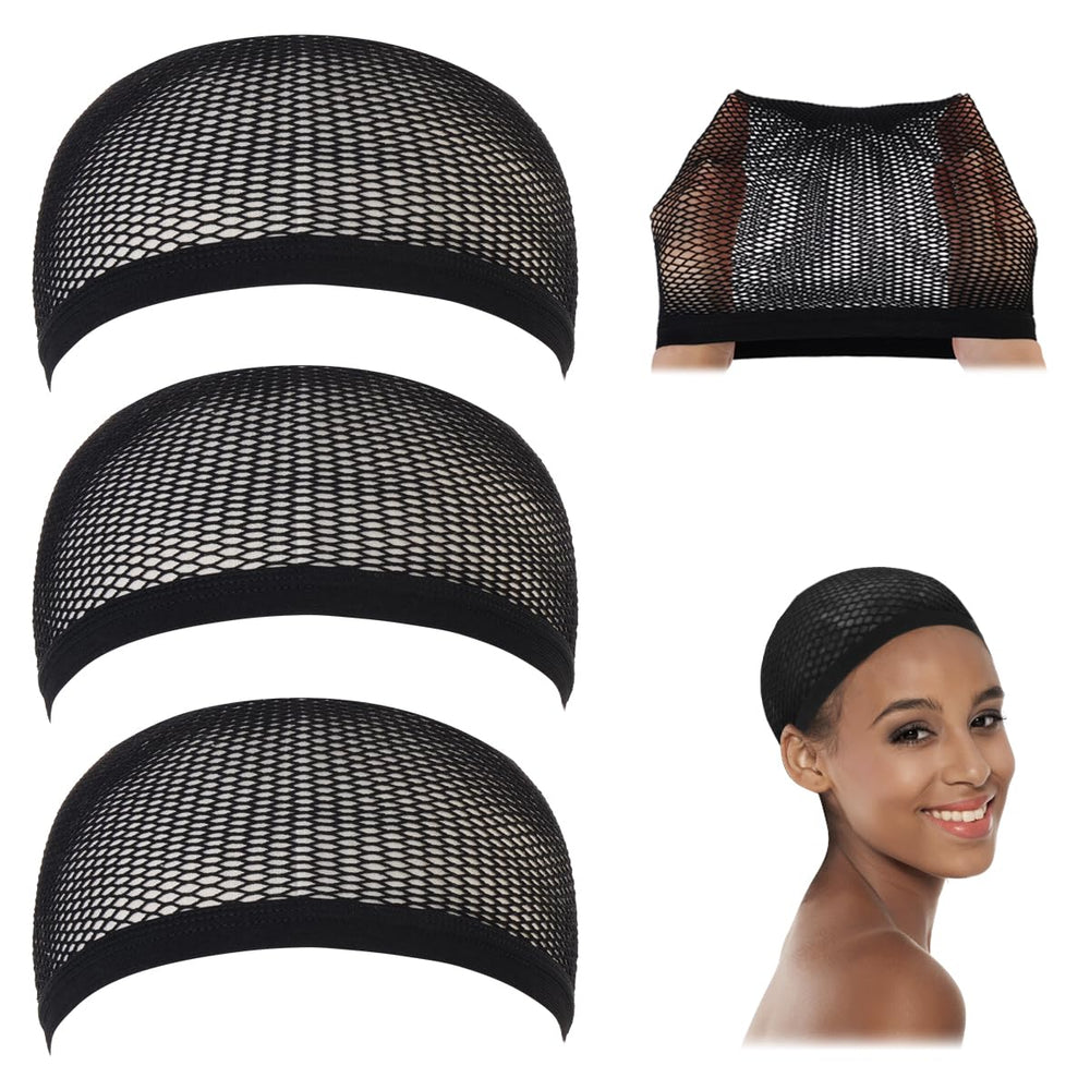 Dreamlover cap crochet maillage noir 3 pièces, tenue légère et adaptée sous perruque.