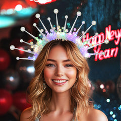 DRESBE couronne-perles-led mode-flash, parfait pour soirées et festivals