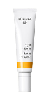 Sérum nocturne Dr. Hauschka: bouteille élégante et étiquette, soin sans huile.