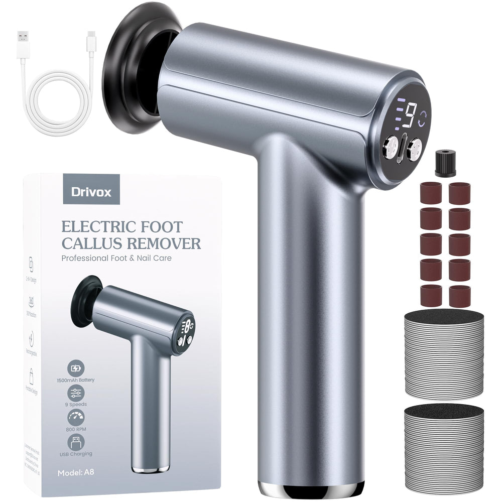 Drivox remover-callosites-pieds-electrique en main pour peau plus lisse.