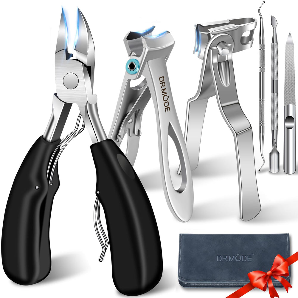 DRMODE coupe-ongles épais avec ouverture large pour simplifier la coupe.