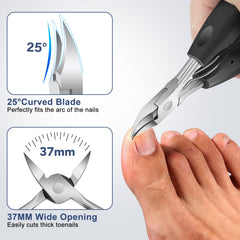 DRMODE coupe-ongles épais en rotation 360 degrés pour un angle confortable.