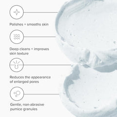 DRMTLGY application gommage visage révèle une texture plus douce et affinée.