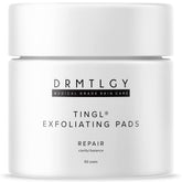 DRMTLGY Tingl – emballage des lingettes exfoliantes prêt à l’emploi.