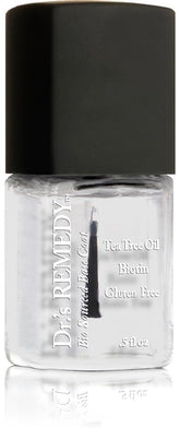 Dr.'s Remedy Clear Base Coat bottle highlighting quick-dry, long-wear nail protection.