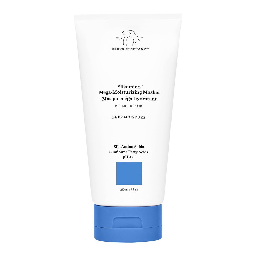 Drunk Elephant Silkamino: bouteille hydratante pour cheveux plus doux et brillants.