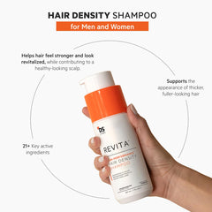 Revita Shampoo DS Laboratories avec pompe, application pratique au quotidien.