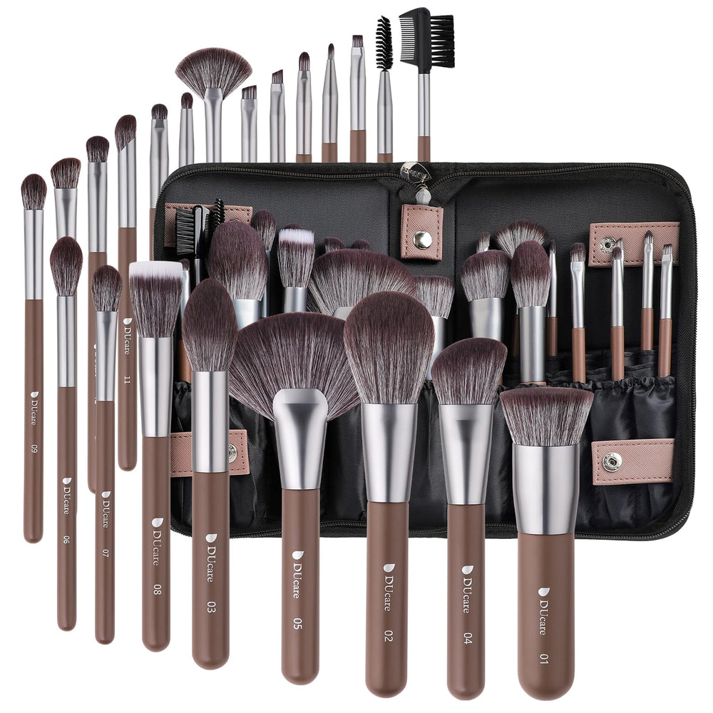 Pinceaux DUcare ensemble 22 pièces avec étui, rangement pratique pour voyage.