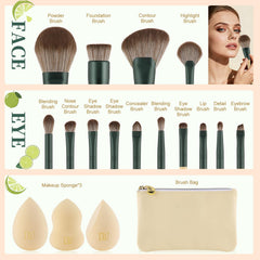 DUcare-pinceaux-precision-dix-pieces, polyvalents pour paupières, creux et liner.