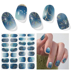 DUKASOU Bandes gel Stars Shine, pack de 28 pièces pour une manucure rapide à domicile.