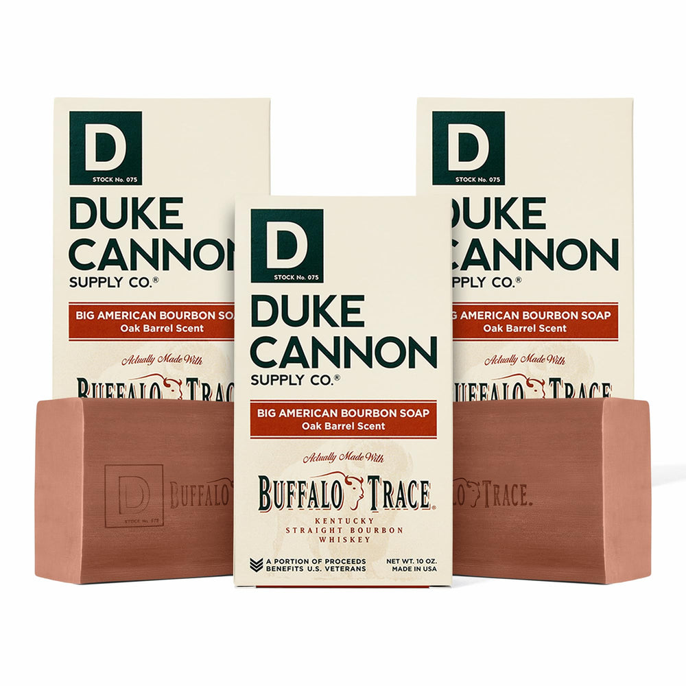 Savon Duke Cannon Big American Bourbon barre 10 oz, parfum boisé et masculin.