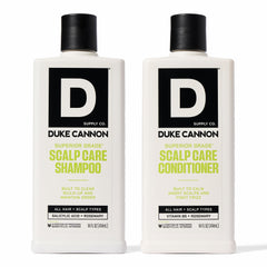 Shampoo Duke Cannon en flacon, nettoyage en profondeur du cuir chevelu.